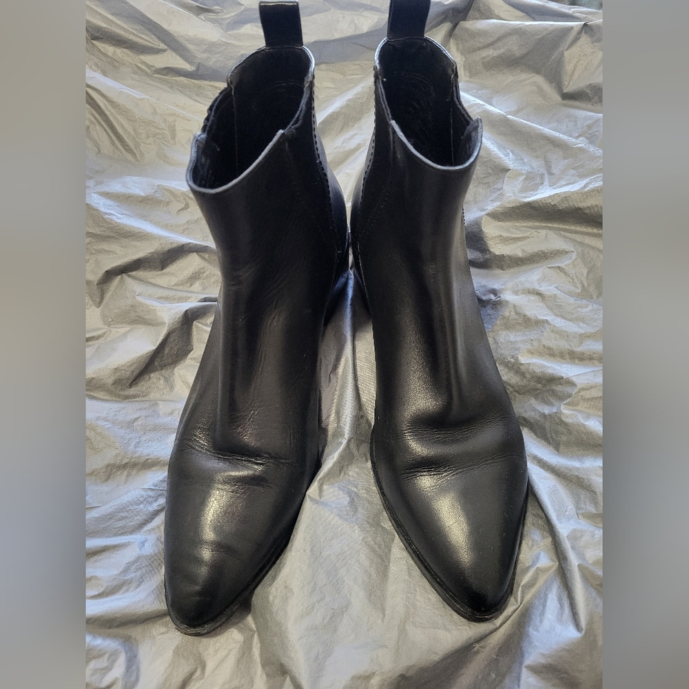 Cole Haan Black Leather Pointed-Toe Ankle Boots - Picture 5 of 9